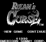 Rolan's Curse title screen for GameBoy
